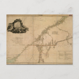 Cartão Postal Parte habitada do Canadá no mapa de 1777