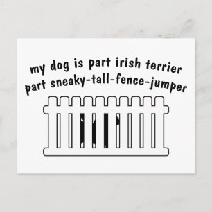 Cartão Postal Parte Irish Terrier Part Fence Jumper