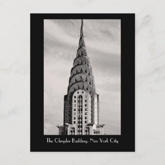 Cartão Postal Parte superior do edifício Chrysler NYC - B&W