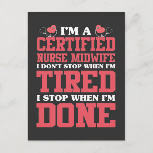 Cartão Postal Parteira Certificada, Cute Doula Baby Birth