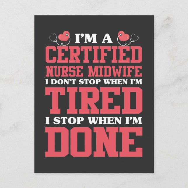 Cartão Postal Parteira Certificada, Cute Doula Baby Birth (Frente)