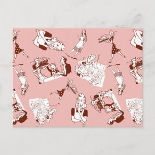 Cartão Postal Parteira retrô