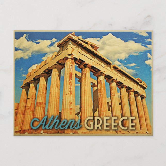 Cartão Postal Partênon da Grécia de Atenas (Frente)