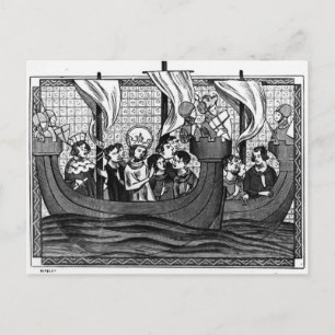 Cartão Postal Partida de Ruas, Louis para a Cruzada