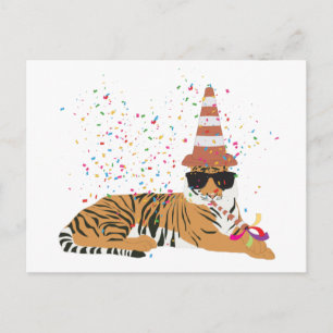 Cartão Postal Partida de Tigre - Animais com festa
