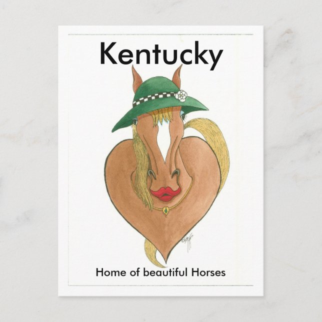 Cartão Postal partidário, Kentucky, Casa dos belos Cavalos (Frente)