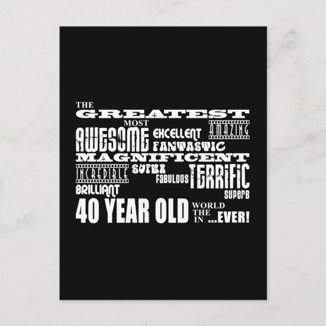 Cartão Postal Partido aniversário de 40 anos com 40 anos (Frente)