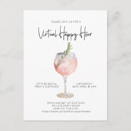 Cartão Postal Partido Cocktail de Distância Social da Hora Virtu
