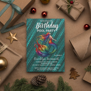 Cartão Postal Partido da Piscina das Caudas da Sereia Verde Dour