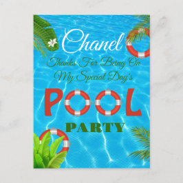 Cartão Postal Partido da Piscina Tropical | Aniversário de Verão
