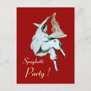 CARTÃO POSTAL PARTIDO ESPAGHETTI ITALIANO KITCHEN, RECEITA RESTA