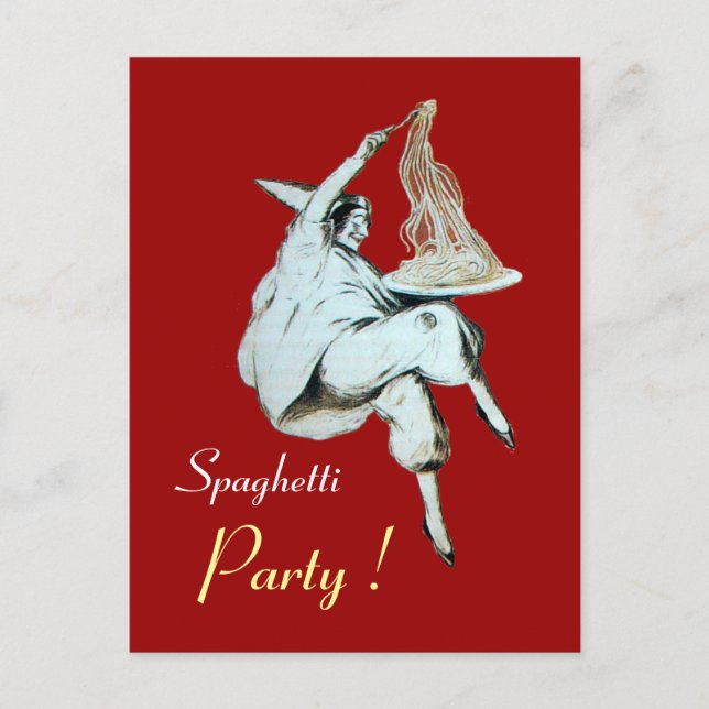 CARTÃO POSTAL PARTIDO ESPAGHETTI ITALIANO KITCHEN, RECEITA RESTA (Frente)