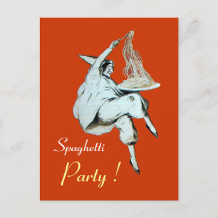 CARTÃO POSTAL PARTIDO ESPAGHETTI ITALIANO KITCHEN, RECEITA RESTA