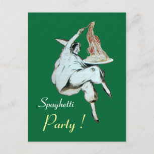 CARTÃO POSTAL PARTIDO ESPAGHETTI ITALIANO KITCHEN, RECEITA RESTA