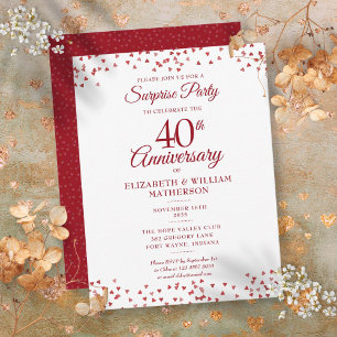 Cartão Postal Partido Surpresa 40º Aniversário de Casamento Ruby