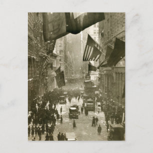 Cartão Postal Partido Wall Street, fim do WW1, 1918
