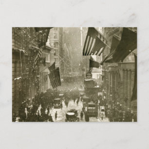 Cartão Postal Partido Wall Street, fim do WW1, 1918