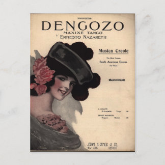 Cartão Postal Partitura do tango do vintage