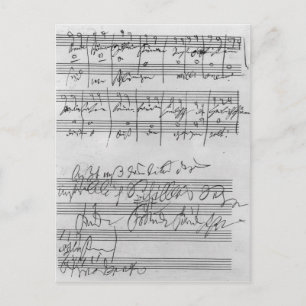 Cartão Postal Partitura musical manuscrita