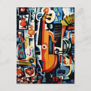 Cartão Postal Parto de Viola Bom Menage, Cubismo,