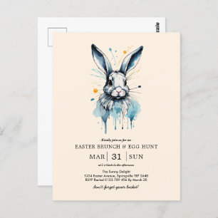 Cartão Postal Páscoa Brunch & Ovo Hunt Coelhinho de água