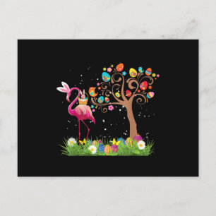 Cartão Postal Páscoa Bunny Flamingo 2021 Amantes Flamingo Cujo