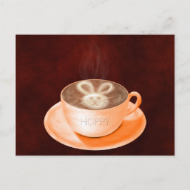 Cartão Postal Páscoa Cappucccino Art Bunny