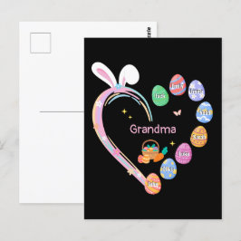 Cartão Postal Páscoa Coelho Coração Páscoa Ovo Nome da Família V