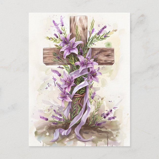 Cartão postal páscoa Cross (Frente)