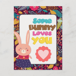 Cartão Postal Páscoa Cute Algum Coelhinho Te Ama