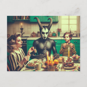 Cartão Postal Páscoa Escuro - Horror de jantar