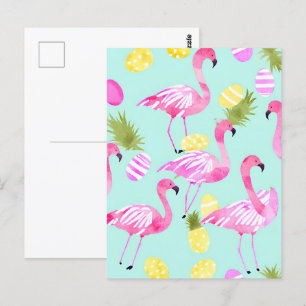 Cartão Postal Páscoa Flamingo