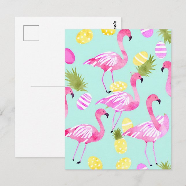 Cartão Postal Páscoa Flamingo (Frente/Verso)
