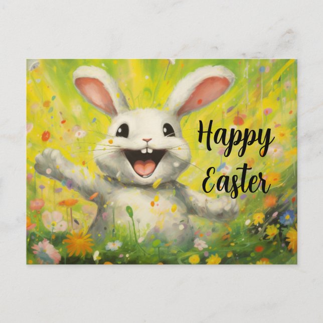 Cartão postal Páscoa Happy Bunny nº 5 (Frente)