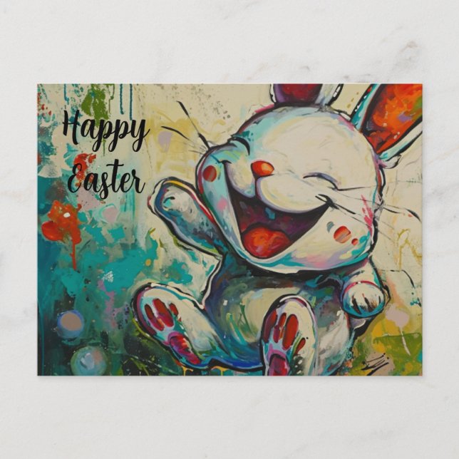 Cartão postal Páscoa Happy Bunny nº 6 (Frente)