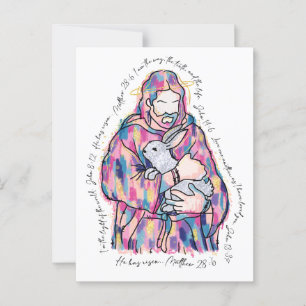 Cartão Postal Páscoa Jesus nenhum coelho me ama como um cordeiro
