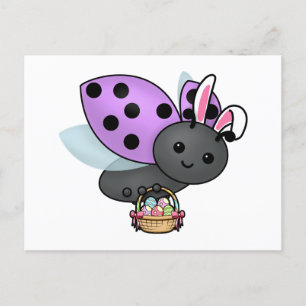 Cartão Postal Páscoa Ladybug