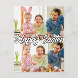 Cartão Postal Páscoa Personalizada de 2 Fotos da Família Moderna