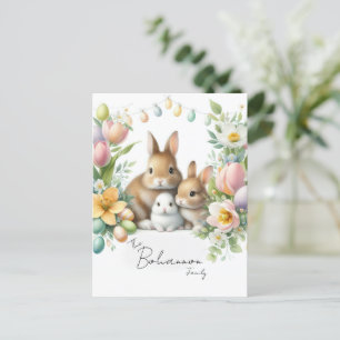 Cartão Postal Páscoa personalizada de nome da família