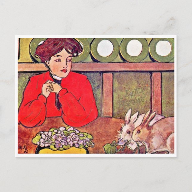 Cartão Postal Páscoa Vintage (Frente)