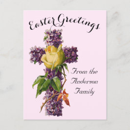 Cartão Postal Páscoas Religiosas da Cruz Floral Roxal