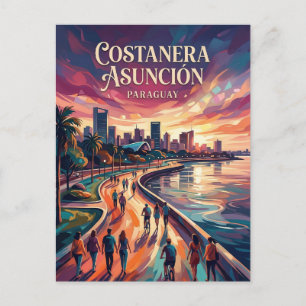 Cartão Postal Paseo de la Costanera de Assunção Paraguai