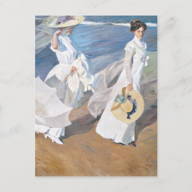 Cartão Postal Paseo por la playa - Sorolla - 1909 (Frente)