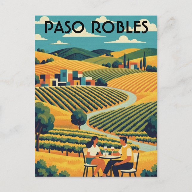 Cartão Postal Paso Robles Costa Central da Califórnia (Frente)