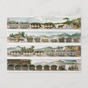 Cartão Postal Passageiros e mercadorias na primeira linha france