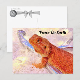 Cartão Postal Passagem - Teak the Bearded Dragon Christmas