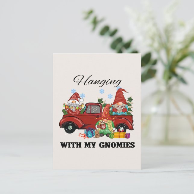 Cartão Postal Passando Com Meus Gnomos - Um Feliz Natal (Em pé/Frente)