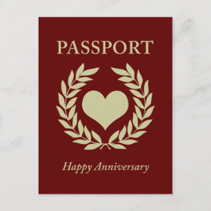 Cartão Postal passaporte de feliz aniversário