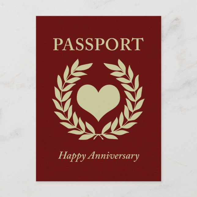 Cartão Postal passaporte de feliz aniversário (Frente)