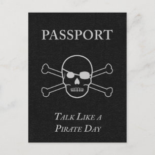 Cartão Postal passaporte do dia de falar como um pirata